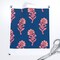 Block Print Floral Medium Scale Pink Bright Blue Botanical Modern Custom Printed Fabric by Spoonflower Various Fabrics by the Yard or Fat Quarter